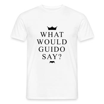 Wat zou Guido zeggen? Fanplezier met kronen - Heren T-shirt - wit - Voor - AI Model Male 178 dark (178cm)