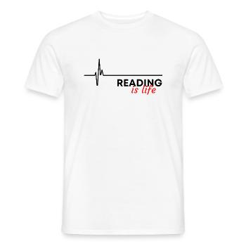 Lesen ist Leben - Männer T-Shirt - Weiß - Vorne - AI Model Male 178 dark (178cm)