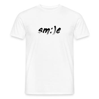 Smile Lächeln Smiley Freude - Männer T-Shirt - Weiß - Vorne - AI Model Male 178 dark (178cm)
