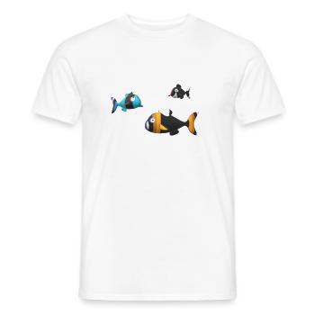 Poissons - T-shirt homme - blanc - Devant - AI Model Male 178 dark (178cm)