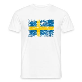 Drapeau de la Suède - T-shirt homme - blanc - Devant - AI Model Male 178 dark (178cm)