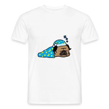 Dog tired - the life of a dog - Men's T-Shirt - white - Front - AI Model Male 178 dark (178cm)