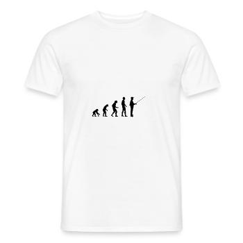 Evolution Angler Angeln Fischen Hobby Sport - Männer T-Shirt - Weiß - Vorne - AI Model Male 178 dark (178cm)