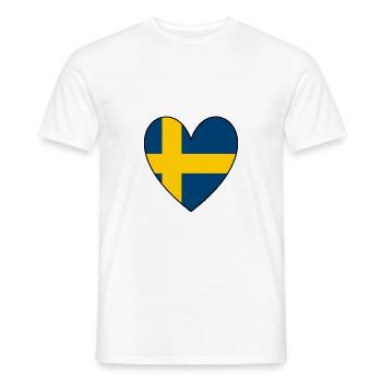 Schweden Herz - Männer T-Shirt - Weiß - Vorne - AI Model Male 178 dark (178cm)