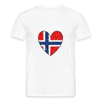 Norvège Coeur - T-shirt homme - blanc - Devant - AI Model Male 178 dark (178cm)
