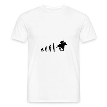 Evolution Équitation Courses de chevaux Course de chevaux Jockey - T-shirt homme - blanc - Devant - AI Model Male 178 dark (178cm)