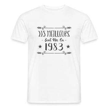 Les meilleurs sont nés en 1983 - T-shirt homme - blanc - Devant - AI Model Male 178 dark (178cm)