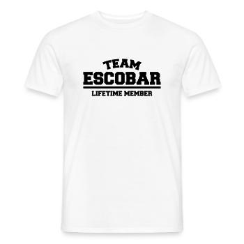 team escobar - Männer T-Shirt - Weiß - Vorne - AI Model Male 178 dark (178cm)