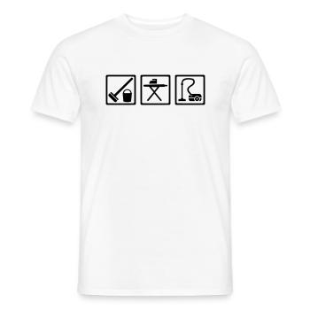 Cleaning - Men's T-Shirt - white - Front - AI Model Male 178 dark (178cm)