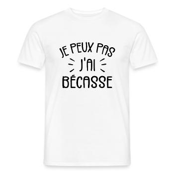 Je Peux Pas J'ai Bécasse Cadeau Humour Chasseur - T-shirt homme - blanc - Devant - AI Model Male 178 dark (178cm)