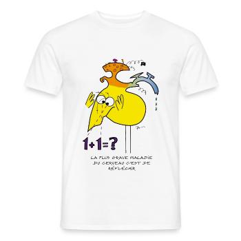 Réflexion Shadokienne... - T-shirt homme - blanc - Devant - AI Model Male 178 dark (178cm)