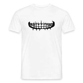 grin teeth mouth horror halloween scary boes - Men's T-Shirt - white - Front - AI Model Male 178 dark (178cm)