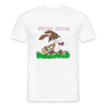 Osterhase mit Korb - Männer T-Shirt - Weiß - Vorne - AI Model Male 178 dark (178cm)