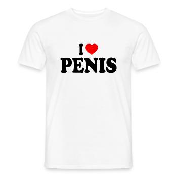 I love penis - T-shirt homme - blanc - Devant - AI Model Male 178 dark (178cm)