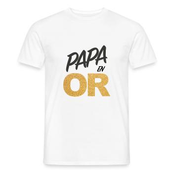 Papa en Or - T-shirt homme - blanc - Devant - AI Model Male 178 dark (178cm)