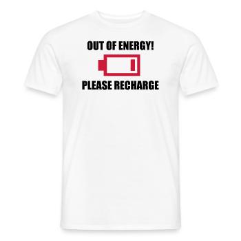 Out of Energy Lustiges geschenk energie lustig - Männer T-Shirt - Weiß - Vorne - AI Model Male 178 dark (178cm)