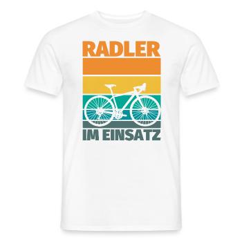 Radler im Einsatz Lustiges Fahrradfahrer Fahrrad - Männer T-Shirt - Weiß - Vorne - AI Model Male 178 dark (178cm)