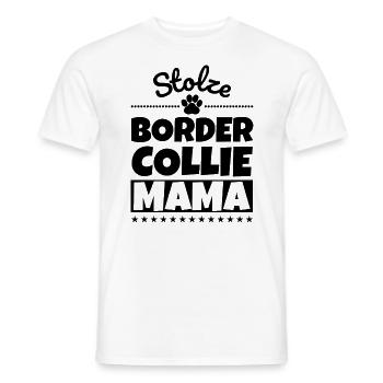 Stolze Border Collie Mama - Männer T-Shirt - Weiß - Vorne - AI Model Male 178 dark (178cm)