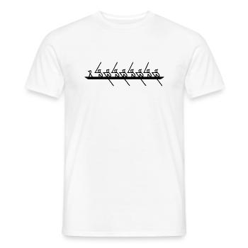 enrouleur de ceinture (8 +) avec barreur - Aviron - T-shirt homme - blanc - Devant - AI Model Male 178 dark (178cm)