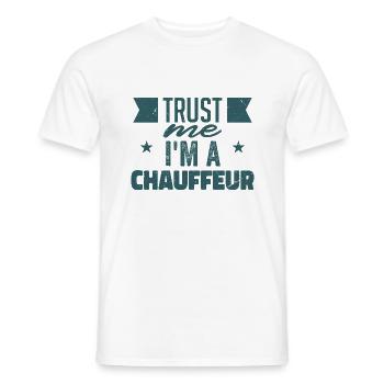 Chauffeur de voiture | Chauffeur Cadeau - T-shirt homme - blanc - Devant - AI Model Male 178 dark (178cm)