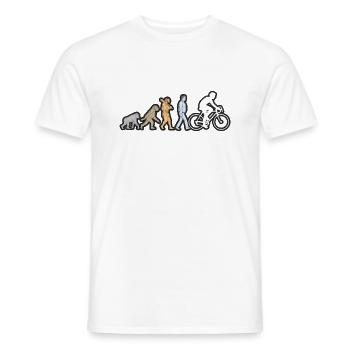 Evolution of bike Men white grunge - Männer T-Shirt - Weiß - Vorne - AI Model Male 178 dark (178cm)