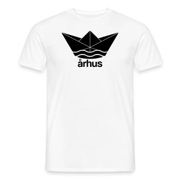 Cooles Århus Aarhus conception de bateau en papier - T-shirt homme - blanc - Devant - AI Model Male 178 dark (178cm)