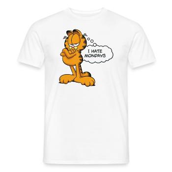 Garfield Ich Hasse Montage - Männer T-Shirt - Weiß - Vorne - AI Model Male 178 dark (178cm)