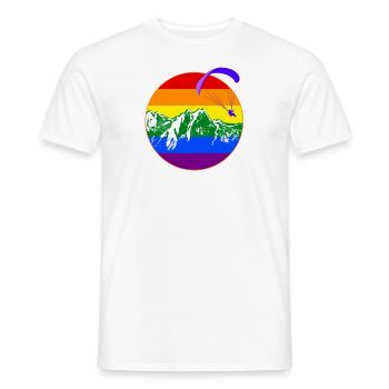 pride flag paraglider Gleitschirm Regenbogen - Männer T-Shirt - Weiß - Vorne - AI Model Male 178 dark (178cm)