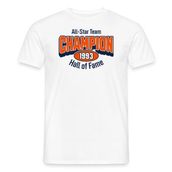 Champion 1993 – Cadeau d’anniversaire Style universitaire - T-shirt homme - blanc - Devant - AI Model Male 178 dark (178cm)