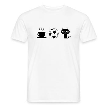 Kaffee. Katzen. Fußball - Männer T-Shirt - Weiß - Vorne - AI Model Male 178 dark (178cm)