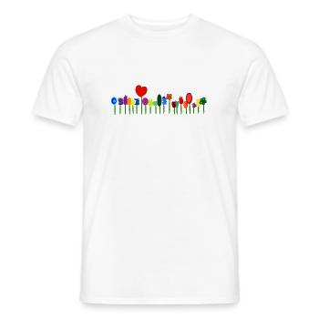 Flower meadow - Men's T-Shirt - white - Front - AI Model Male 178 dark (178cm)