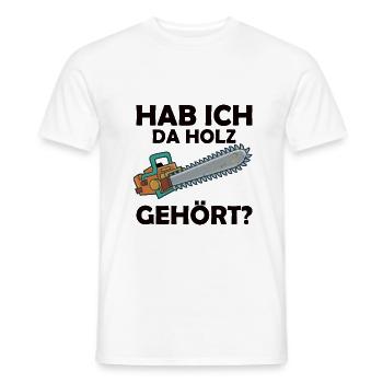 Kettensäge Holz machen Männer - Männer T-Shirt - Weiß - Vorne - AI Model Male 178 dark (178cm)