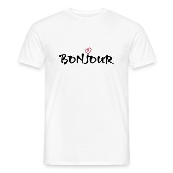 Bonjour - Männer T-Shirt - Weiß - Vorne - AI Model Male 178 dark (178cm)