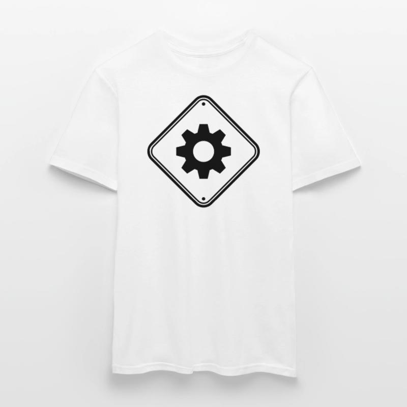 engineer gear danger shield zone caution mecha Men's T-Shirt