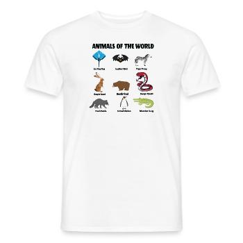ANIMALS OF THE WORLD - Men's T-Shirt - white - Front - AI Model Male 178 dark (178cm)