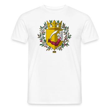 Ottoman Empire Bosna i Hercegovina Coat of Arms 1878 - Men's T-Shirt - white - Front - AI Model Male 178 dark (178cm)