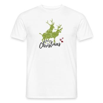 Idée cadeau sexe renne joyeux Noël - T-shirt homme - blanc - Devant - AI Model Male 178 dark (178cm)