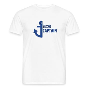 Kapitän You Can Call Me Captain Segel Anker Shirt - Männer T-Shirt - Weiß - Vorne - AI Model Male 178 dark (178cm)