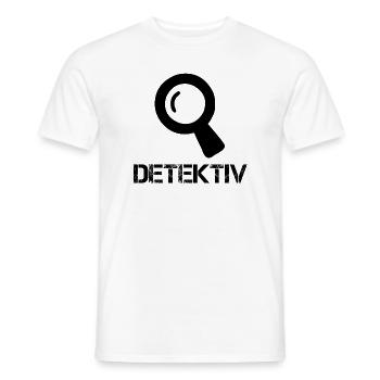 Detective magnifier white - Men's T-Shirt - white - Front - AI Model Male 178 dark (178cm)