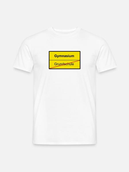 Tschüss Grundschule - Hallo Gymnasium - Männer T-Shirt - Weiß
