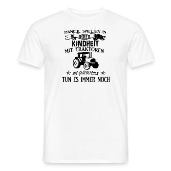 Bauer Landwirt Traktor Spruch Geschenkidee - Männer T-Shirt - Weiß - Vorne - AI Model Male 178 dark (178cm)