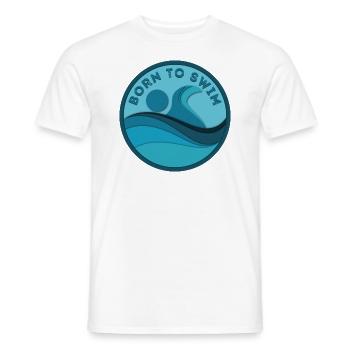 Born To Swim - Men's T-Shirt - white - Front - AI Model Male 178 dark (178cm)