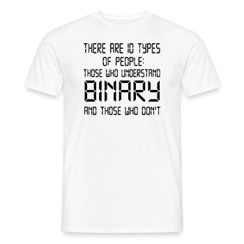Binary Code Binary Informatics Geek Gift - Men's T-Shirt - white - Front - AI Model Male 178 dark (178cm)