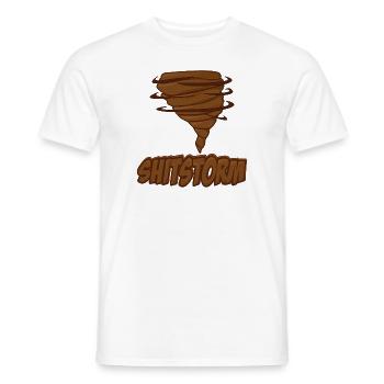 Shitstorm Funny Internet Meme saying - Men's T-Shirt - white - Front - AI Model Male 178 dark (178cm)