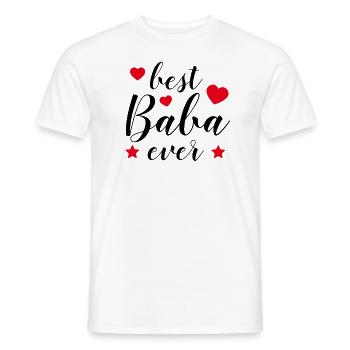 BEST BABA EVER - BEST DAD - BEST PAPA - FATHER'S DAY - Men's T-Shirt - white - Front - AI Model Male 178 dark (178cm)