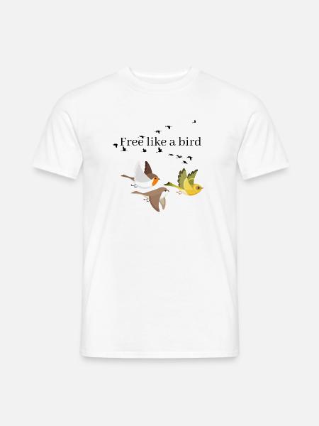 Free like a bird - Männer T-Shirt - Weiß