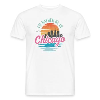 I'd rather be in Chicago - Men's T-Shirt - white - Front - AI Model Male 178 dark (178cm)