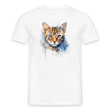 Bengal Katze - Männer T-Shirt - Weiß - Vorne - AI Model Male 178 dark (178cm)