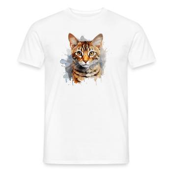 Bengal Cat - Men's T-Shirt - white - Front - AI Model Male 178 dark (178cm)
