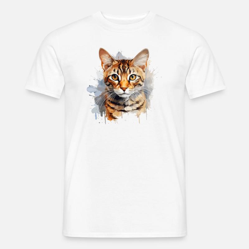 Bengal Katze - Männer T-Shirt - Weiß